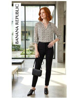 (3 for $30) BANANA REPUBLIC - Ikat print 3/4 sleeve blouse
